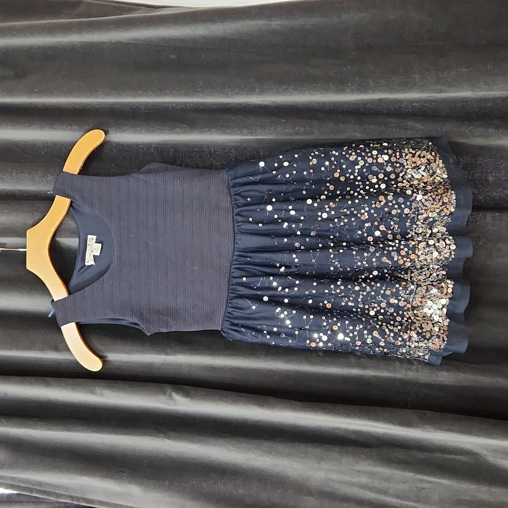 Knitworks size 8 Navy Sparkle Sequins dress